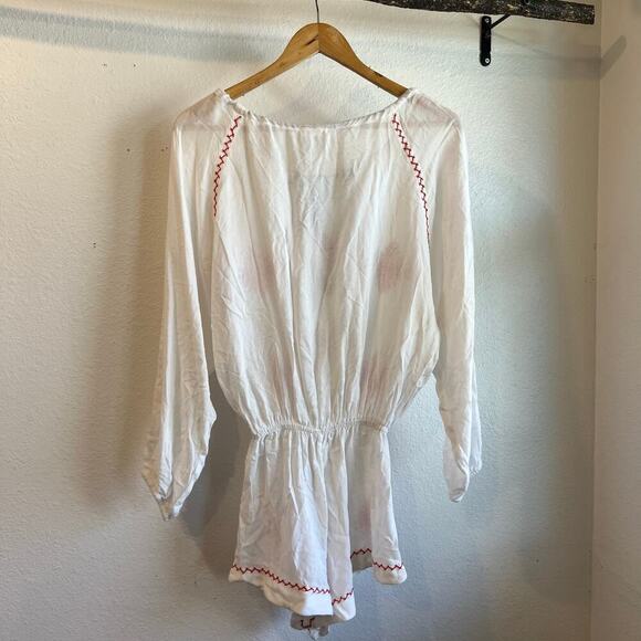 Eberjey Ivory Fiesta Nador Rhea Beach Summer Cotton Romper Size Small/Medium - Picture 12 of 14